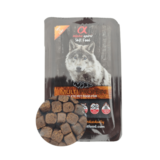 ALPHA SPIRIT Multiprotein pełnoporcjowa karma sucha miękka Tacka 200g