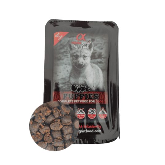 ALPHA SPIRIT Puppies pełnoporcjowa karma sucha miękka Tacka 200g