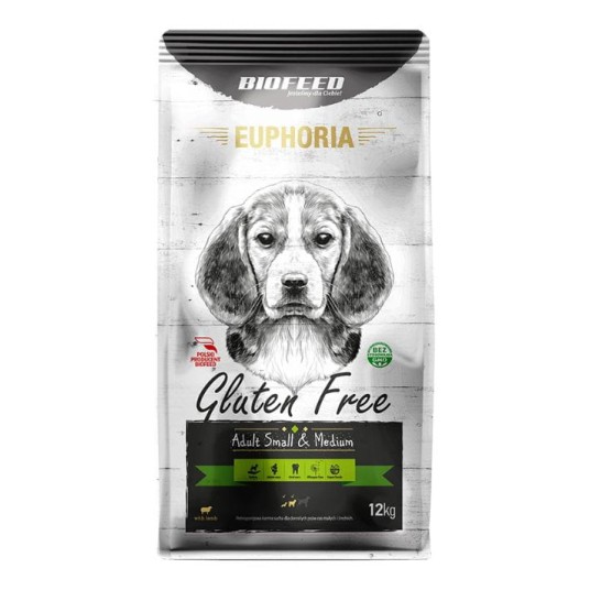 BIOFEED EUPHORIA Karma dla psów małych i średnich ras z Jagnięciną 12kg
