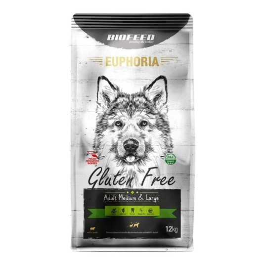 BIOFEED EUPHORIA Karma dla psów średnich i dużych ras z Jagnięciną 12kg
