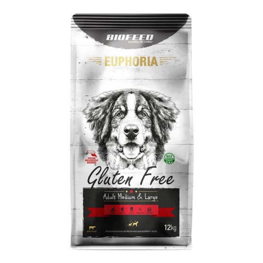 BIOFEED EUPHORIA Karma dla psów średnich i dużych ras z Wołowiną 12kg