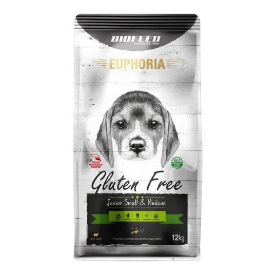 BIOFEED EUPHORIA Karma dla szczeniąt małych i średnich ras z Jagnięciną 12kg