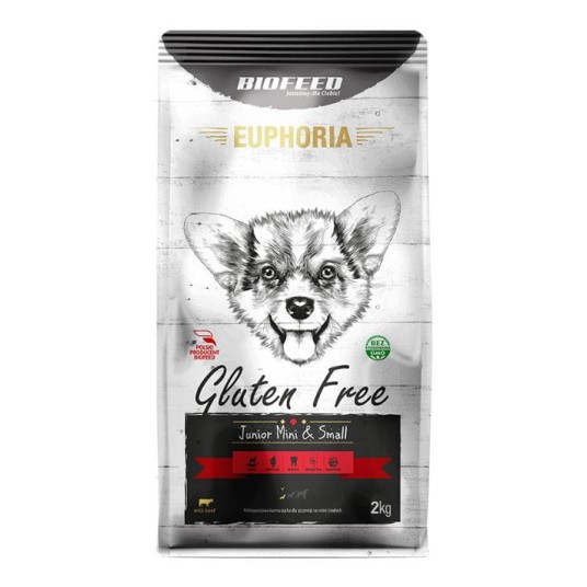 BIOFEED EUPHORIA Karma dla szczeniąt mini i małych ras z Wołowiną 2kg