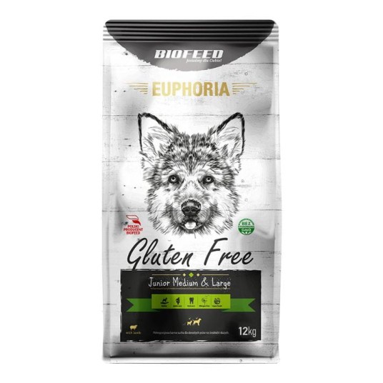 BIOFEED EUPHORIA Karma dla szczeniąt średnich i dużych ras z Jagnięciną 12kg