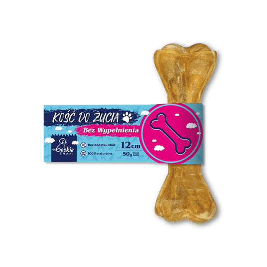 BOSKIE SMAKI Kość do żucia ze skóry wołowej bez wypełnienia gryzak dla psa 12cm / 50g