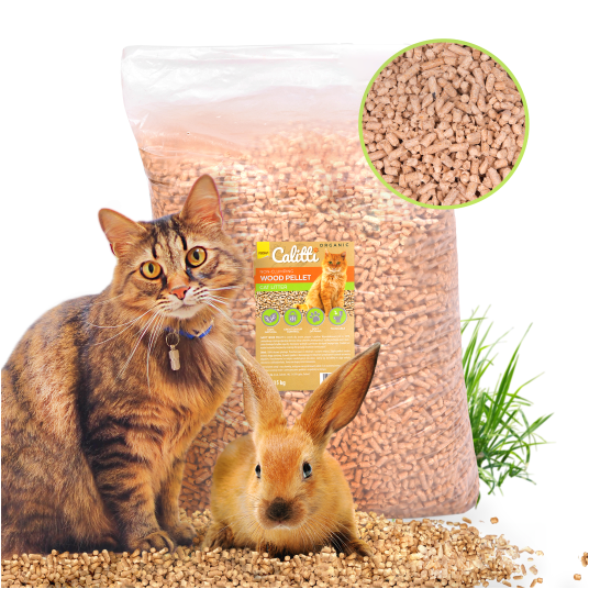 Calitti Organic Żwirek drewniany Pellet dla kotów, papug i gryzoni 15kg