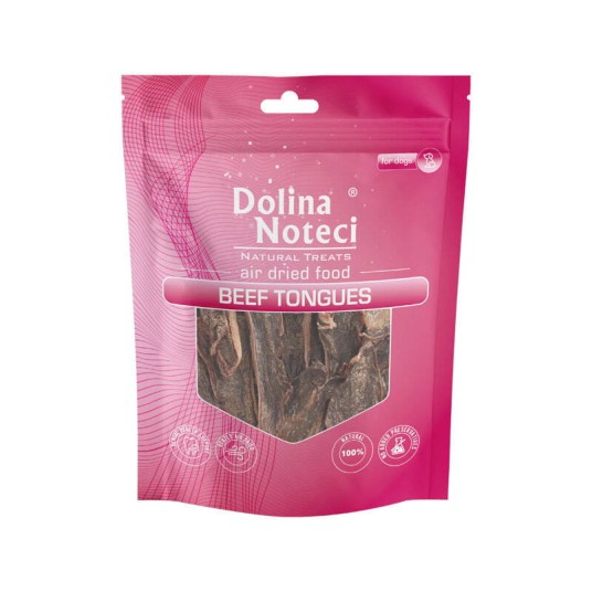 Dolina Noteci Natural Treats Beef Tongues ozory wołowe przysmak dla psa 100g
