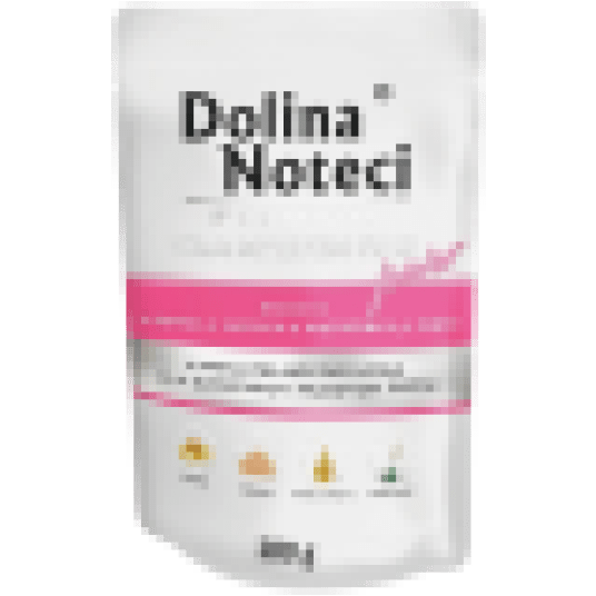 Dolina Noteci Premium JUNIOR Mokra karma dla psów szczeniąt małych ras bogata w serca z Indyka z wąt