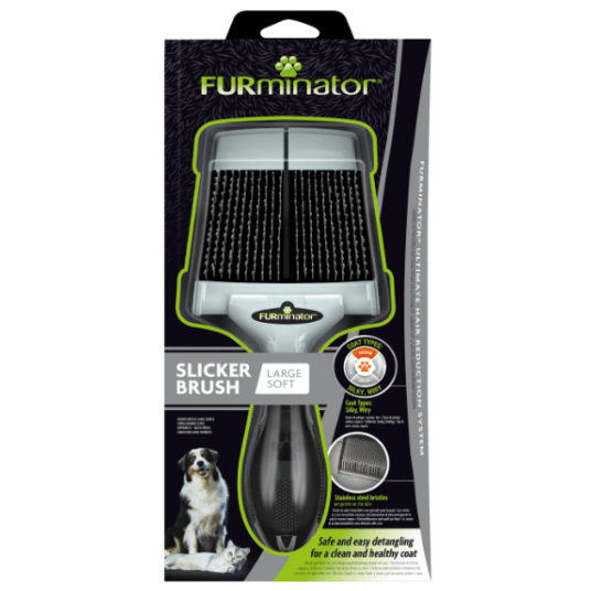 Furminator Slicker Brush LARGE SOFT Pudlówka do sierści szorstkowłosej rozplątywanie futra, zdrowa g
