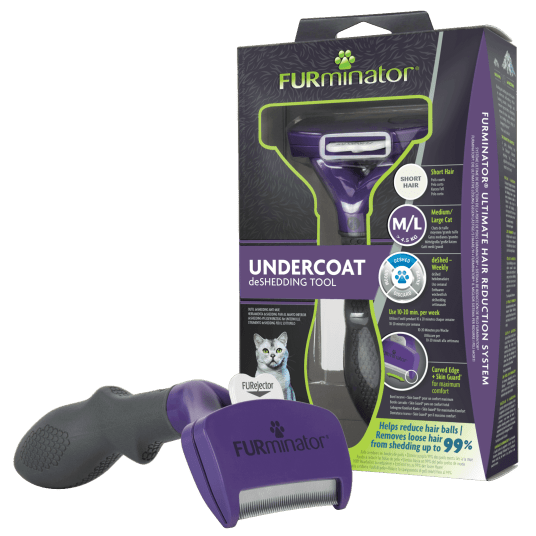 FURminator - Szczotka do wyczesywania podszerstka - Kot krótkowłosy Large "M/L"