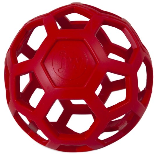 JW PET Ażurowa piłka dla dużego psa HOL-EE ROLLER LARGE 14cm CZERWONA