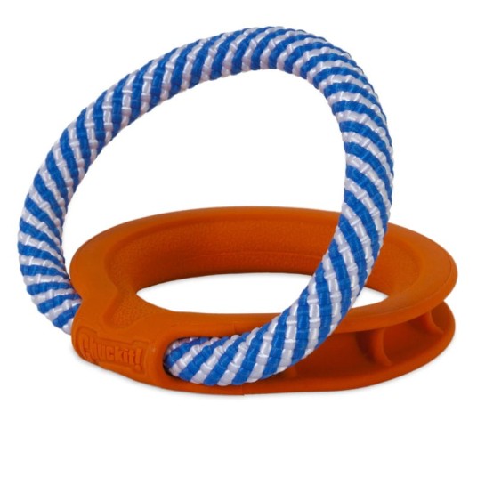 JW PET FETCH TUG Ringo do aportowania, toczenia i szarpak dla psa 2w1
