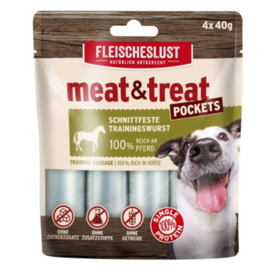 MEATLOVE Przysmaki treningowe z koniną dla psa 100% HORSE / KOŃ 4x40g