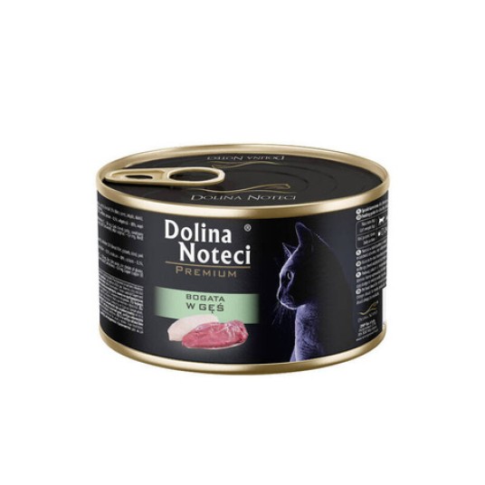 Mokra karma Premium dla kota bogata w Gęś 185g DOLINA NOTECI