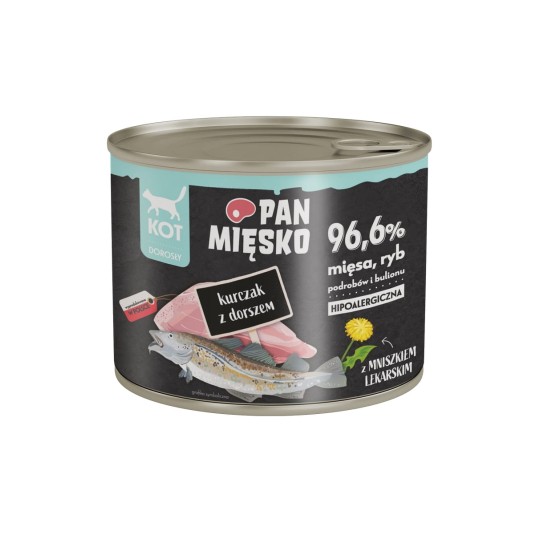 Pan Mięsko karma mokra dla kota Kurczak z Dorszem 200g