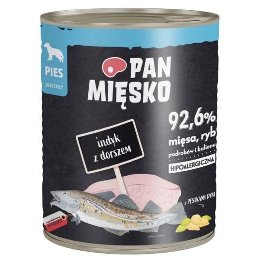 Pan Mięsko karma mokra dla psa Indyk z Dorszem 800g