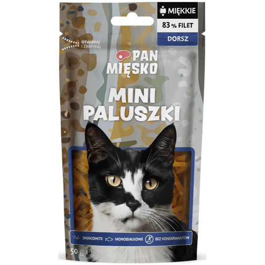 Pan Mięsko przysmak dla kota mini paluszki Dorsz 50g
