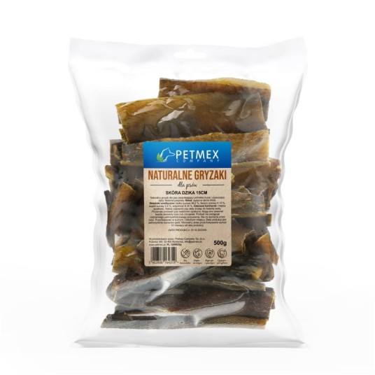 PETMEX Skóra dzika gryzak naturalny dla psa 15cm 500g