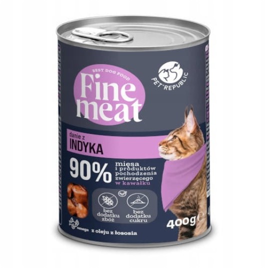 PetRepublic Fine Meat Puszka karma mokra dla kota Danie z indyka 400g