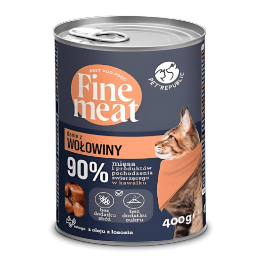 PetRepublic Fine Meat Puszka karma mokra dla kota Danie z wołowiny 400g