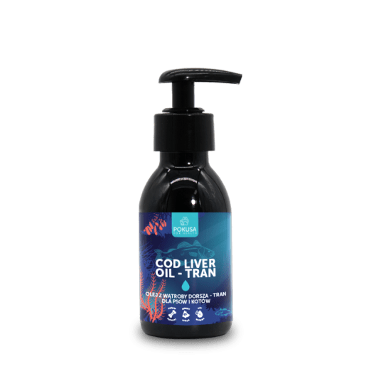 POKUSA Cod Liver Oil - Tran - Olej z wątroby dorsza - tran dla psów i kotów 100ml