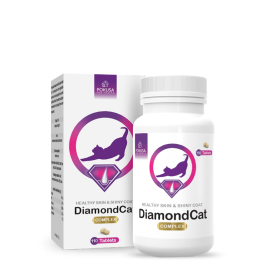 POKUSA DiamondCoat Cat Poprawa kondycji okrywy włosowej dla kota 110tab.