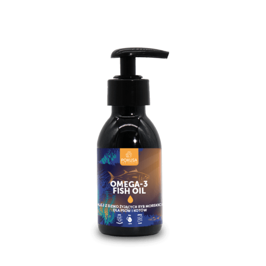 POKUSA Omega-3 Fish Oil - Olej z dziko żyjących ryb morskich dla psów i kotów 100ml