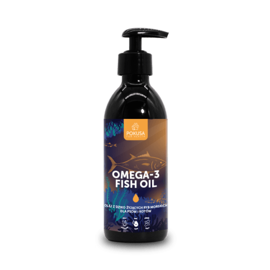 POKUSA Omega-3 Fish Oil - Olej z dziko żyjących ryb morskich dla psów i kotów 250ml