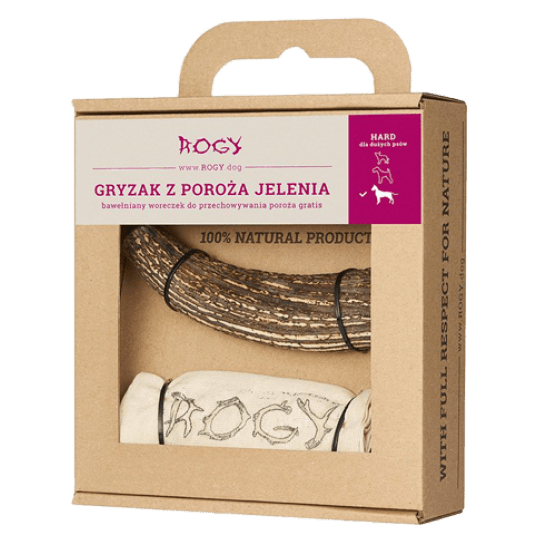 ROGY Twardy gryzak poroże jelenia dla dużego psa L