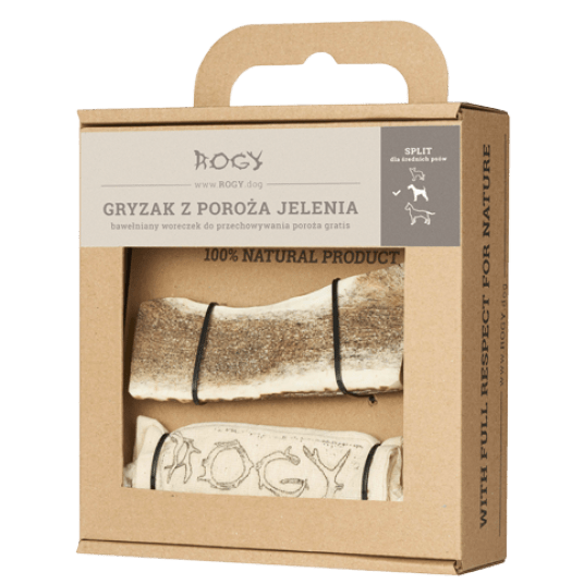 ROGY Twardy gryzak poroże jelenia dla średniego psa M