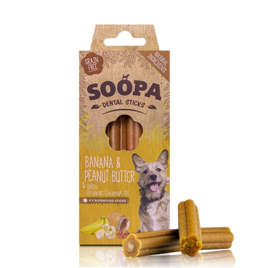 SOOPA Dental Stick Banana & Peanut Butter – Banan i Masło Orzechowe 100g