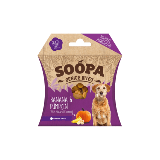 SOOPA Senior Bites Banana, Pumpkin, Flaxseed – Banan, Dynia, Siemię Lniane 50g