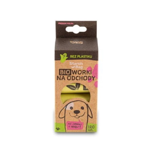 STARCHBAG Kompostowalne BIOworki na odchody 120szt kol. zielony
