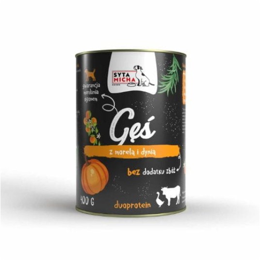 SYTA MICHA Karma mokra dla psa Gęś z Morelami 400g