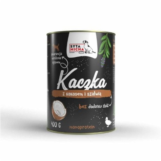 SYTA MICHA Karma mokra dla psa Kaczka z Kokosem 400g