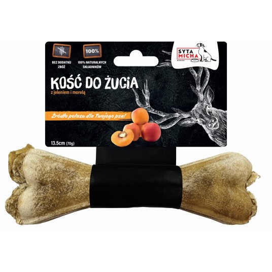 SYTA MICHA Kość do żucia dla psa z jeleniem i morelą 13,5cm