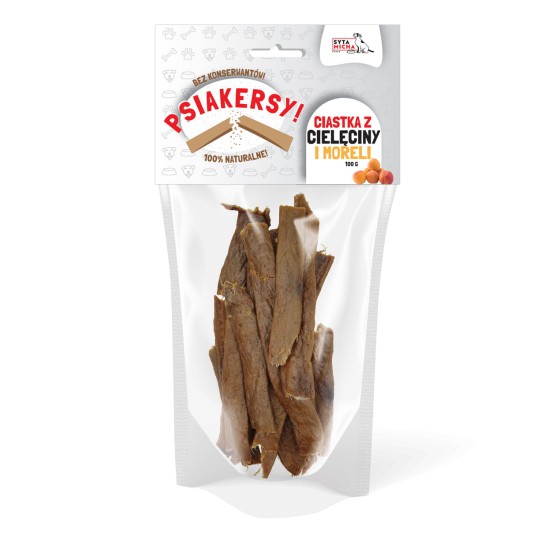 SYTA MICHA PSIAKERSY Ciastka dla psa Cielęcina z morelą 100g
