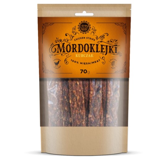TRZYPSY MORDOKLEJKI Przysmaki 100% mięsa dla psa z KURCZAKA 70g