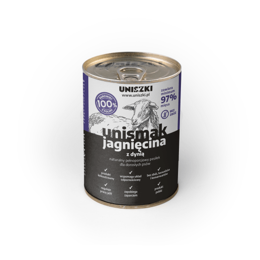 UNISZKI UNIsmak Jagnięcina z dynią karma mokra dla psa 410g