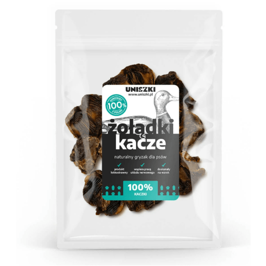 UNISZKI Żołądki kacze naturalny przysmak z podrobów dla psa 150g