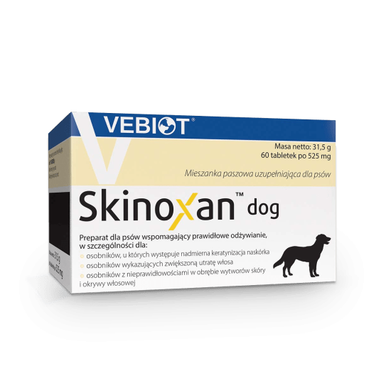 VEBIOT Tabletki na zdrową skórę i mocną sierść dla psa Skinoxan Dog 60 tab.
