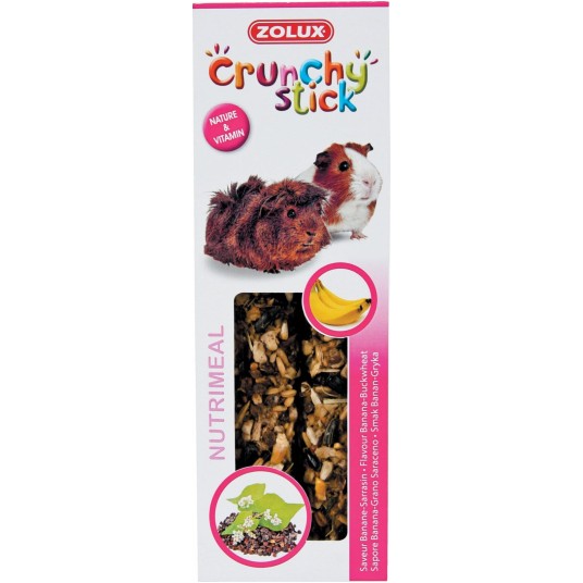 ZOLUX Crunchy Stick kolba Banan i Kasza Gryczana przysmak dla świnki morskiej kawia domowa 115g