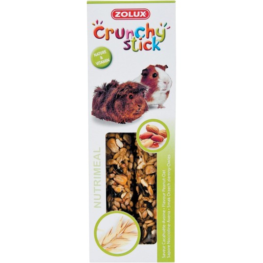 ZOLUX Crunchy Stick kolba Orzech ziemny i Owies przysmak dla świnki morskiej kawia domowa 115g