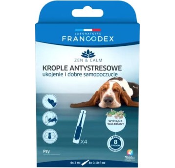 FRANCODEX Krople antystresowe z walerianą dla psów 4 x 3 ml