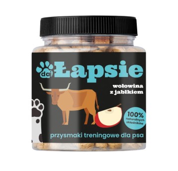 HAPPY SNACKY ŁAPSIE Przysmaki treningowe dla psa Wołowina z Jabłkiem 300g