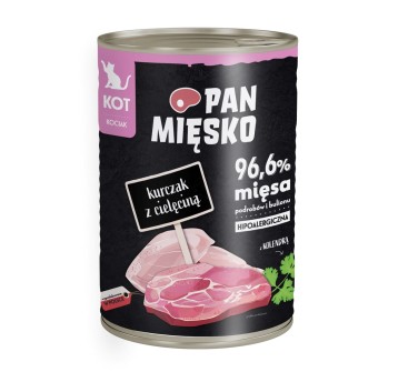 Pan Mięsko karma mokra dla kota Kurczak z Cielęciną dla kociąt 400g