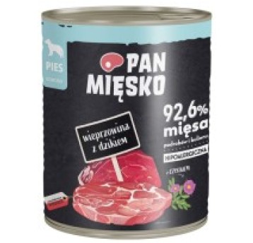 Pan Mięsko Karma mokra dla psa Wieprzowina z Dzikiem 800g