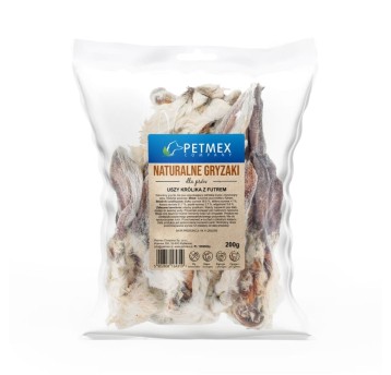 PETMEX Ucho królika z futrem gryzak naturalny dla psa 200g