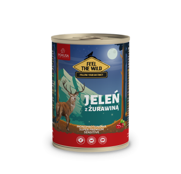 Pokusa Feel The Wild Jeleń z Żurawiną Karma mokra monoproteinowa dla psa 400g