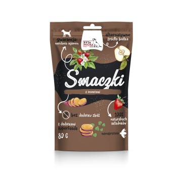 SYTA MICHA Smaczki dla psa z Insektami i truskawkami 80g